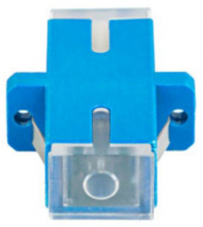 Adaptor retea fibra optica cu conectori SC/UPC Lanberg 43366 SM SIMPLEX capace transparente albastru 