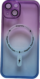 Husa silicon magnetica si incarcare wireless pentru Iphone 14 Multicolora Mov 