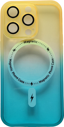 Husa silicon magnetica si incarcare wireless pentru Iphone 14 Pro Multicolora Portocaliu 