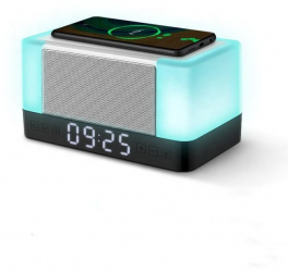 Lampa led RGB incarcare wireless pentru telefon ceas si boxa bluetooth statie de incarcare wireless compatibila Universal Alb 