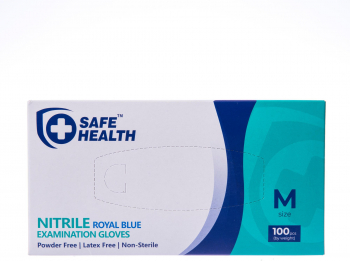 Manusi nitril albastre nepudrate marimea L Safe Health set 100 buc 