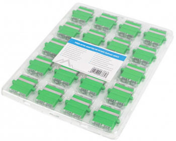 Set 20 adaptoare retea fibra optica cu conectori SC/APC Lanberg 43365 SM DUPLEX capace transparente verzi 