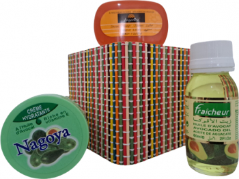 Set cadou cutie bambus crema cu ulei de avocado 100 ml ulei avocado fraicheur 60 ml sapun cu ulei de argan 40 gr 