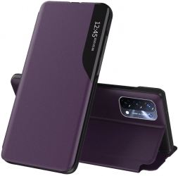 Carcasa de protectie compatibila cu Oppo A54 5G/A74 5G/OnePlus Nord N200 5G Piele ecologica Mov 