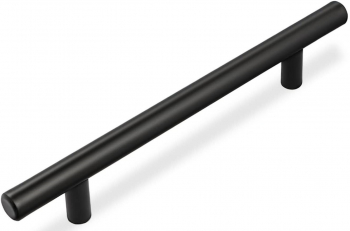 Maner bara plina pentru mobila finisaj negru mat L 220 mm 