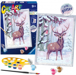 Pictura pe numere Ravensburger - Caprioara si pasare 