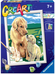 Pictura pe numere Ravensburger - Catel cu pui 