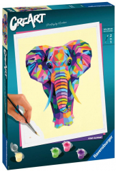 Pictura pe numere Ravensburger - Elefant 