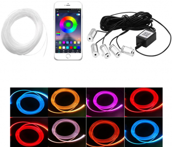 Set lumini auto ambientale LED RGB BT 6 m 