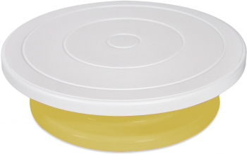 Platou rotativ pentru ornat tort. Suport rotativ decorare servire torturi 27 5 x 8 5 cm - Galben
