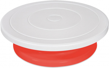 Platou rotativ pentru ornat tort. Suport rotativ decorare servire torturi 27 5 x 8 5 cm - Rosu