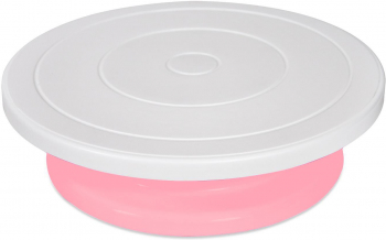 Platou rotativ pentru ornat tort. Suport rotativ decorare servire torturi 27 5 x 8 5 cm - Roz