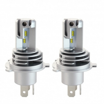 Set 2 LED-uri Auto Techstar and reg M3 H4 40w 8000 Lumeni 6500K AUTO 12-24 Volti ZES Canbus Miez Cupru Rad 