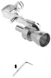 Adaptor toba tip fluier imitator Turbo 10.5 x 2 cm pentru evacuari drepte gri 