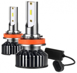 Set 2 LED-uri Auto Techstar and reg P8 H11/H9/H8 40w 4000 Lumeni 6500K AUTO 12-24 Volti ZES Canbus Miez Cup 