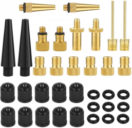 Set adaptoare pentru umflat 36 elemente negru / auriu 