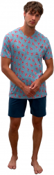 Pijama Barbati Vamp 16612 M Modal Albastru 