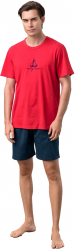 Pijama barbati Vamp 70009 M Bumbac Rosu 