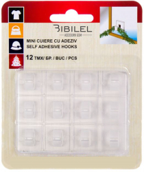 Set 12 clipsuri autocolante pentru organizarea cablurilor cu diametrul de pana la 7mm plastic Transparent JMB-BBL7210 