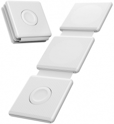 Incarcator wireless magnetic 3 in 1 universal pliabil incarcare rapida wifi charger alb compatibil cu iPhone Apple Watch AirPods Pro