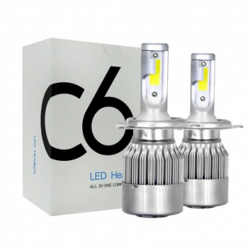 Set 2 LED-uri Auto Techstar and reg C6 H4 36w 3800 Lumeni 6500K AUTO 12-24 Volti COB 