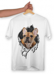 Tricou personalizat dama BULLDOG Alb Marime M 