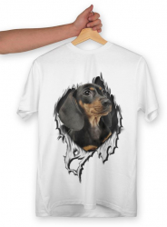 Tricou personalizat dama TECKEL Alb Marime L 