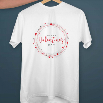 Tricou personalizat dama Valentines Day little hearts Alb Marime S 