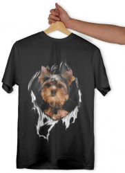 Tricou personalizat dama YORKSHIRE TERIER Negru Marime M 