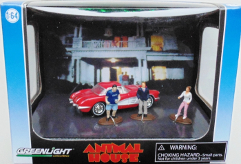 DIORAMA ANIMAL HOUSE CHEVROLET CORVETTE 1959 1 64 GREENLIGHT