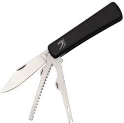 Briceag de buzunar IdeallStore® Fisherman Tool otel inoxidabil 17.5 cm negru 