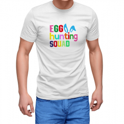 Tricou personalizat barbat EGG HUNTING SQUAD Alb Marime M 