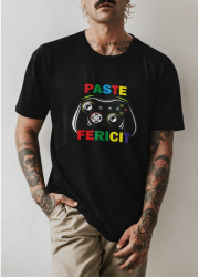 Tricou personalizat barbat PASTE FERICIT GAMING JOYSTICK Negru Marime XL 