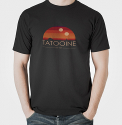 Tricou personalizat barbat STAR WARS TATOOINE EST 1977 Negru Bumbac Marime XXL 