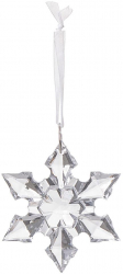 Decoratiune pentru brad tip fulg de nea 4.5 cm cu snur transparent 
