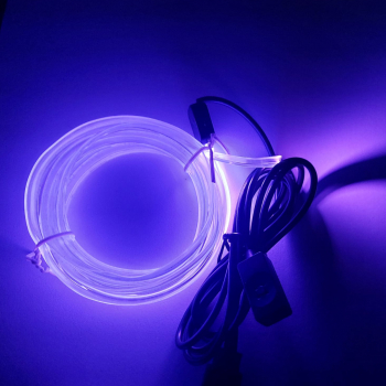 Banda LED Neon auto RGB cu 7 Culori Alimentare USB pentru Lumini Interioare 3Metri 