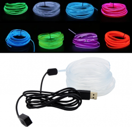 Banda neon auto 2 metri LED RGB 5V USB 