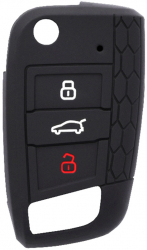 Husa cheie auto pentru VW Passat Polo Caddy Jetta Eos Premium Silicon Negru KOF-BBL7253 