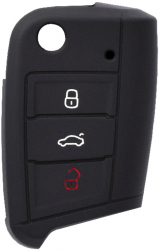 Husa cheie auto pentru VW Polo Jetta / Skoda Rapid / Seat Toledo Premium Silicon Negru KOF-BBL7252 