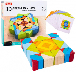 Joc Montezzori 3D din lemn mozaic dezvolta creativitatea 3 ani+ 