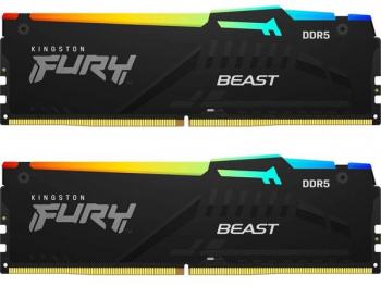 Memorie Kingston Fury Beast RGB 64GB 2x32GB DDR5 6000MHz Dual Channel Kit KF560C40BBAK2-64