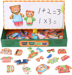 Puzzle magnetic de imbracat familia de ursuleti 52 de piese 3 ani+ 