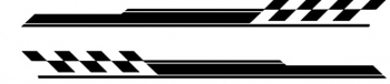 Set stickere auto tuning universal Negru 180x10 cm 2 buc 
