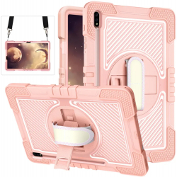 Husa de protectie pentru tableta Samsung Galaxy Tab A7 10.4 2020/2022 cu bareta si stand curea atasabila Roz KOF-BBL7855 