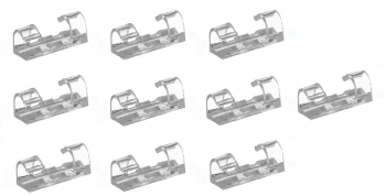 Set 20 clipsuri autocolante pentru organizarea cablurilor cu diametrul de pana la 7mm plastic Transparent JMB-BBL7850 