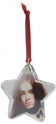 Set 4 globuri personalizabile de Craciun poza fata-verso forma stea Transparent MAX-BBL7745 
