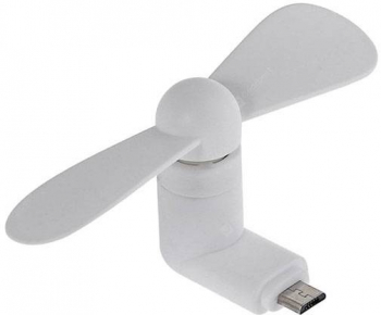Ventilator mini portabil Bibilel cu mufa micro-USB Alb MON-BBL7492 