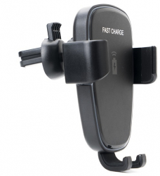 Suport auto pentru telefon cu incarcare Wireless QI prindere in grila 