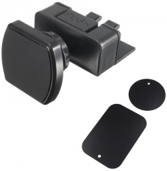 Suport magnetic pentru telefon cu prindere in slot CD si grila de ventilatie 