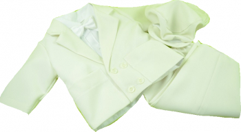 Costum de botez 5 piese pentru baieti Mini Junior CBB2C-0-3-luni Crem 